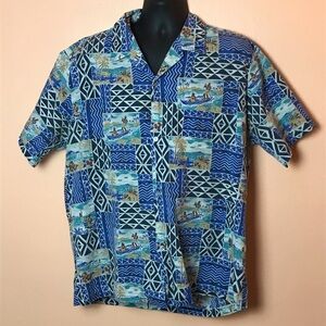 Vintage Howie Hawaiian Shirt Beach Boat M